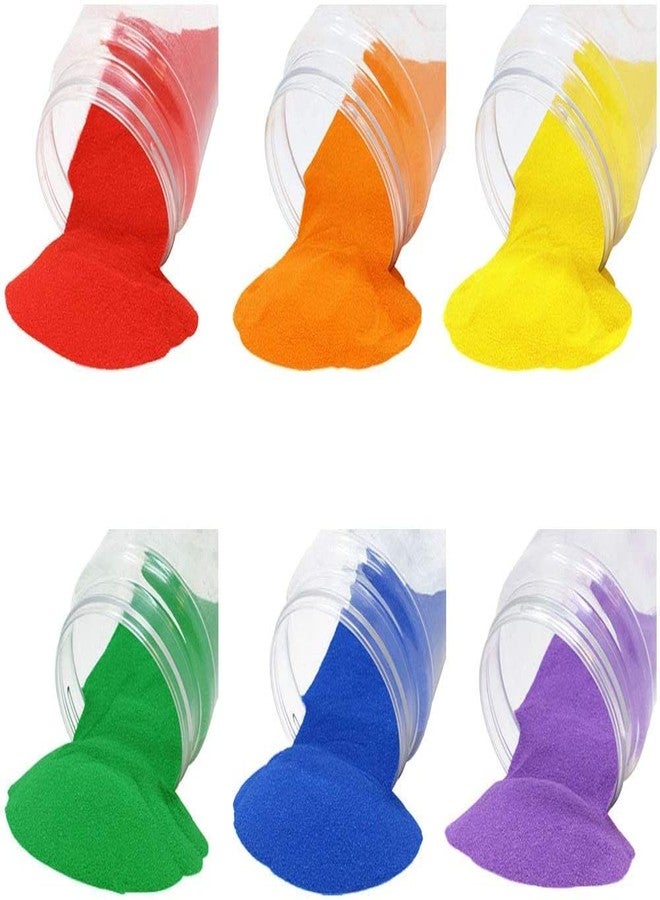 Rangoli Colors 500 Gram Each Craft and Terrarium Decorative Assorted Colored Sand Arts & Crafts, Sand Play DIY Drawing Sandbox Wedding Sand for Decorations and Crafty Collection Pack of 6 - Image 1